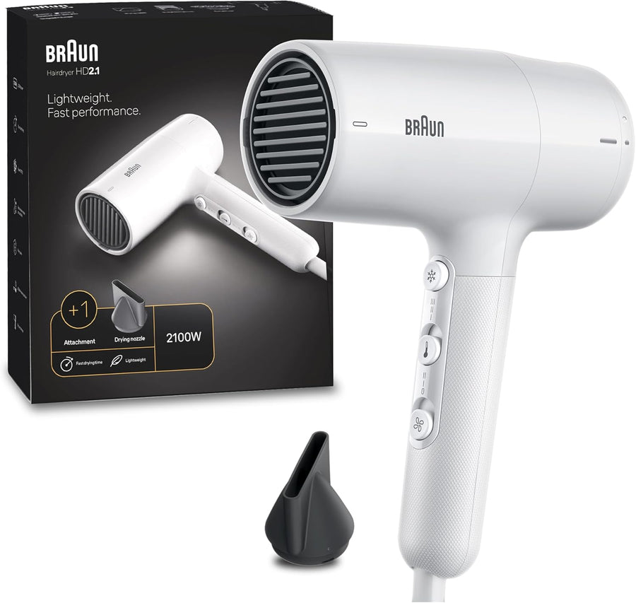 Braun BRHD210SDE DC Hair Dryer 2100W White
