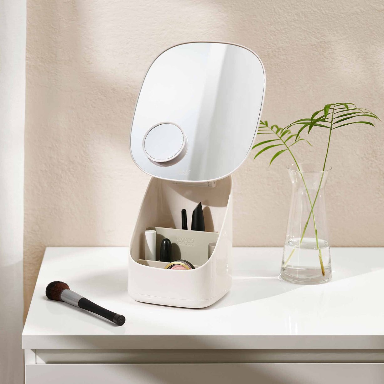 Joseph Joseph Viva Pedestal Mirror With Cosmetic Organiser