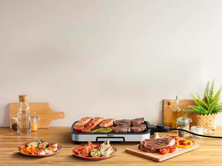 Tefal Electric Plancha CB630D10 – 2000W, 40x25cm, Stainless Steel