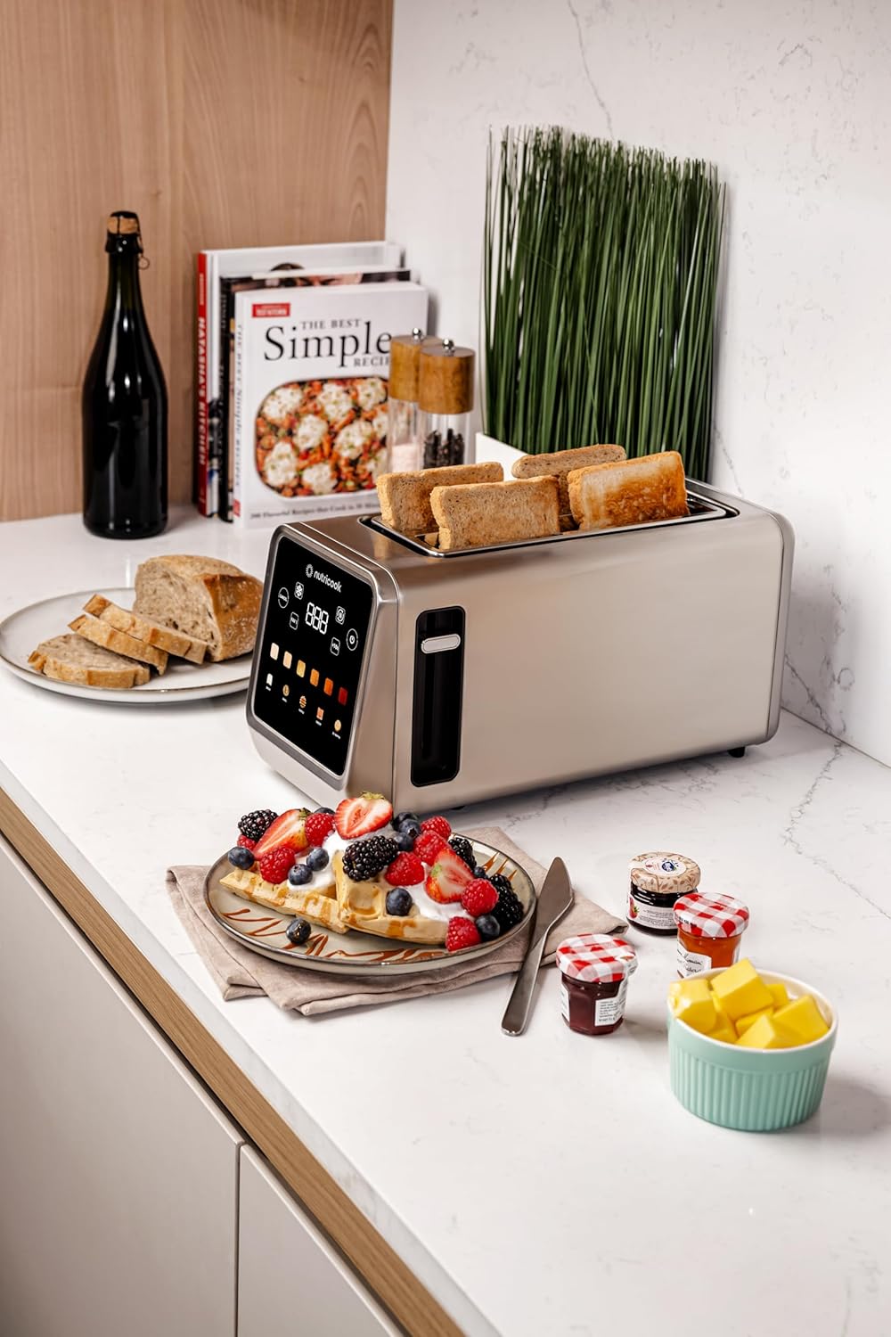 Nutricook Toaster TS401ME 4 Slice Digital Touchscreen 1450W Warming Rack