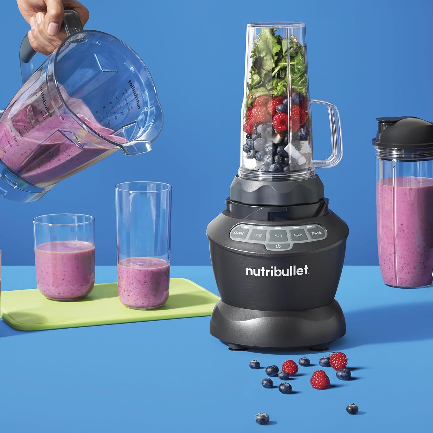 NutriBullet Blender Combo 1200W – Full Size & Personal System (Dark Grey)