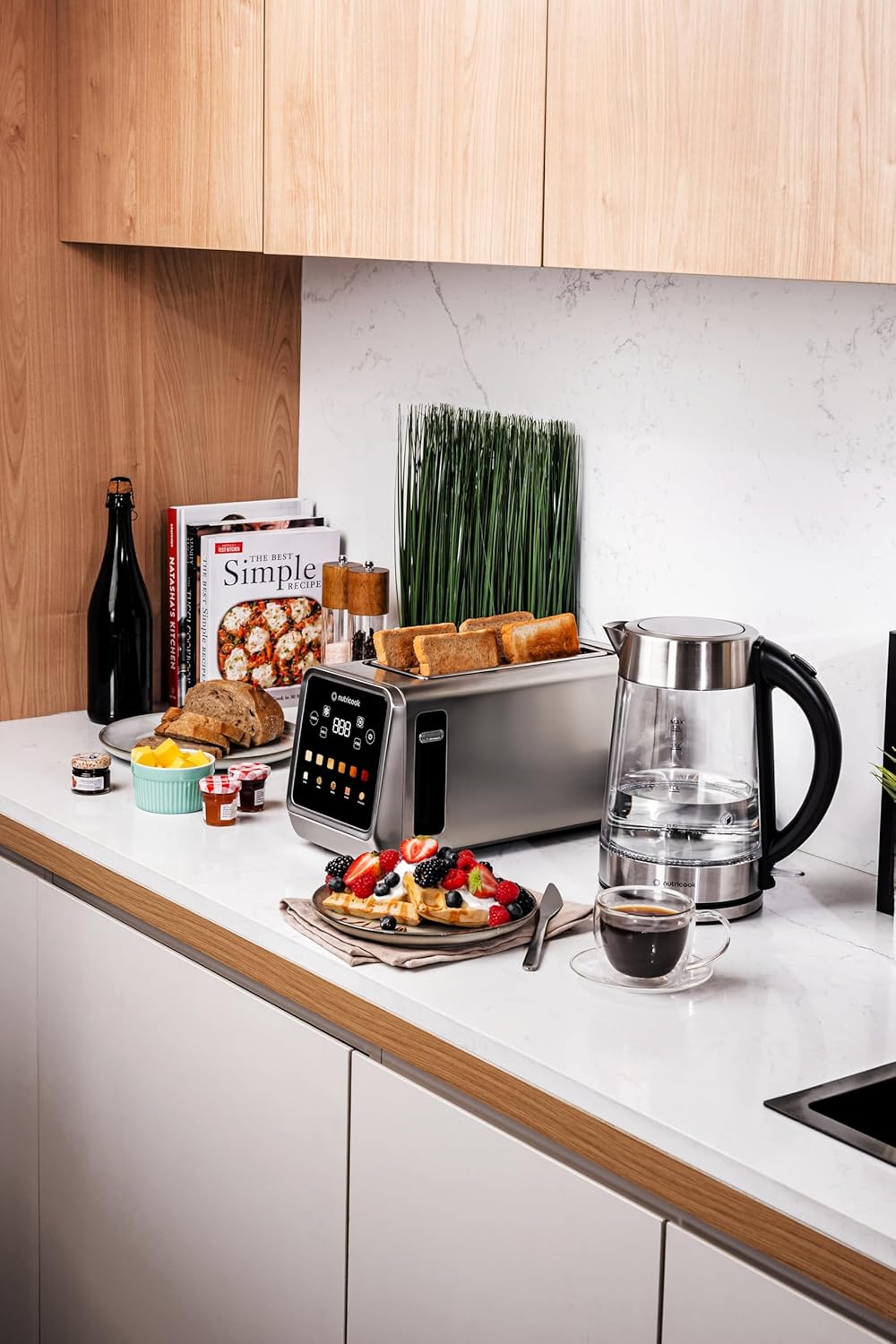 Nutricook Toaster TS401ME 4 Slice Digital Touchscreen 1450W Warming Rack