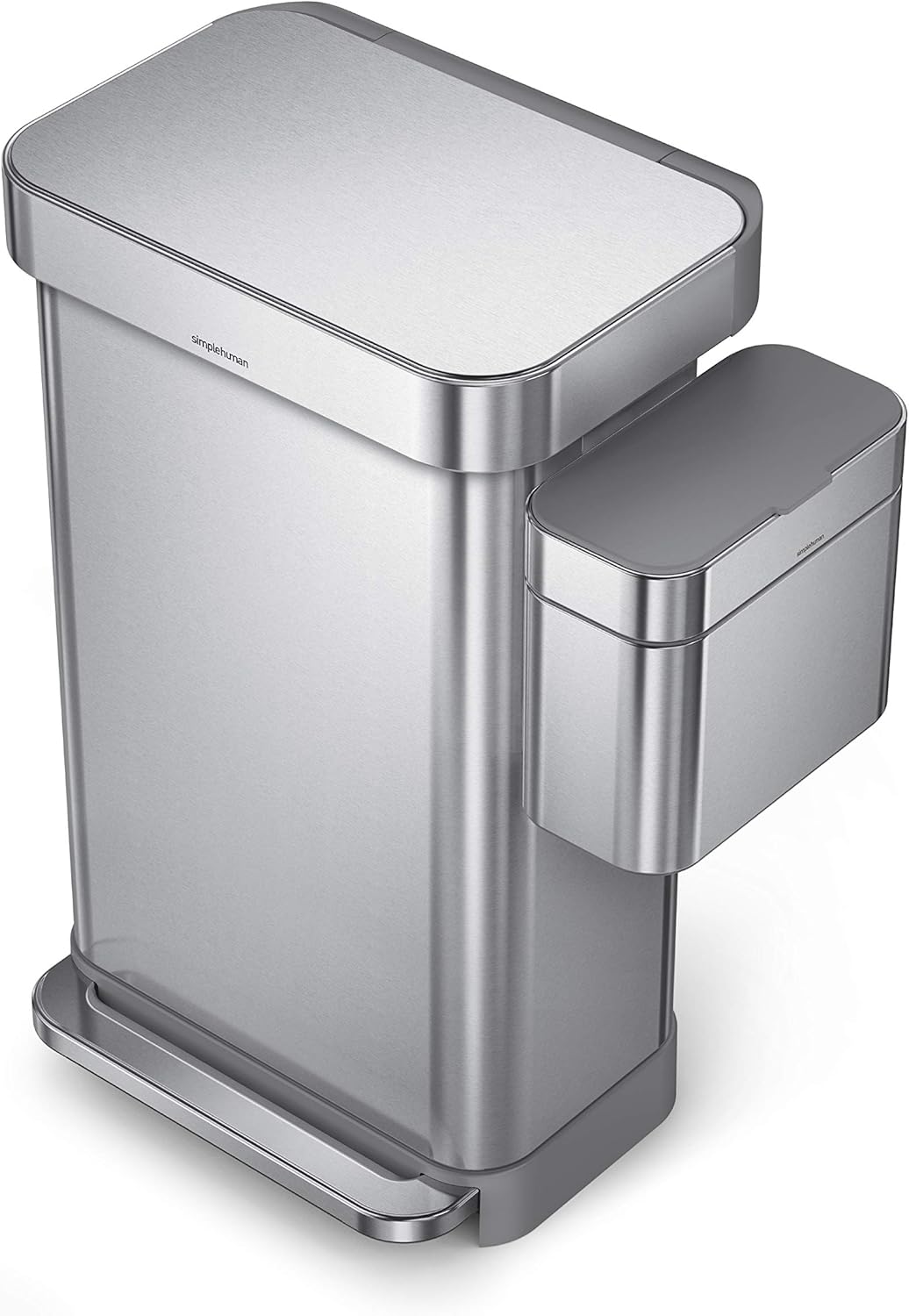 simplehuman Compost Caddy, 4L / 1.06 Gallon Brushed Stainless Steel