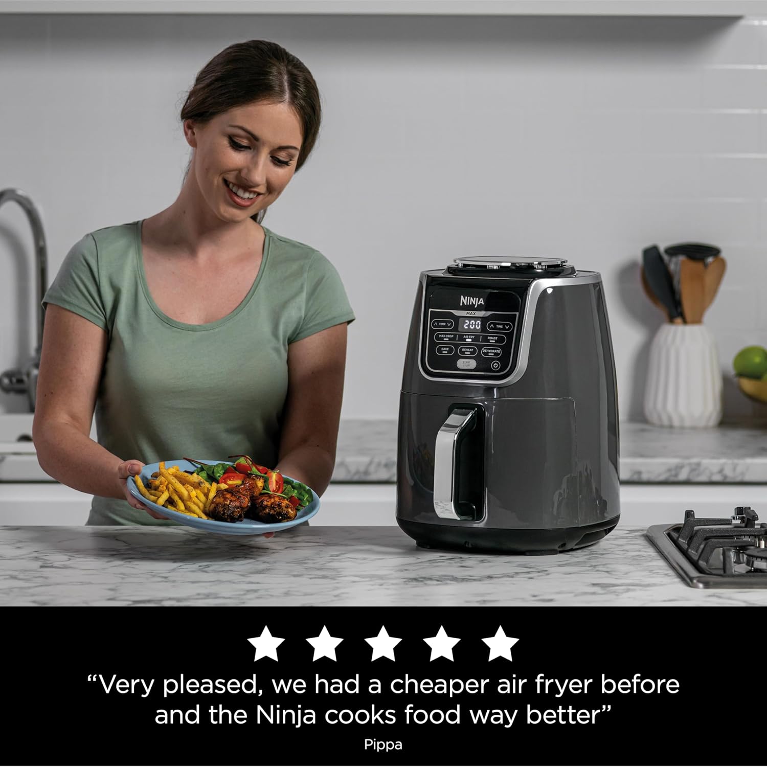 Ninja Air Fryer Max Xl , Max Crisp, Air Roast, Bake, Reheat, Dehydrate