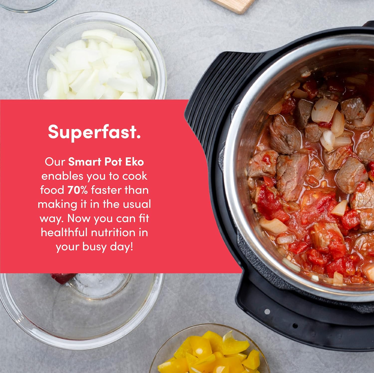 Nutricook Smart Pot NC-SPEK6 1000W 6L 9-in-1 Electric Pressure Cooker Jar Bin