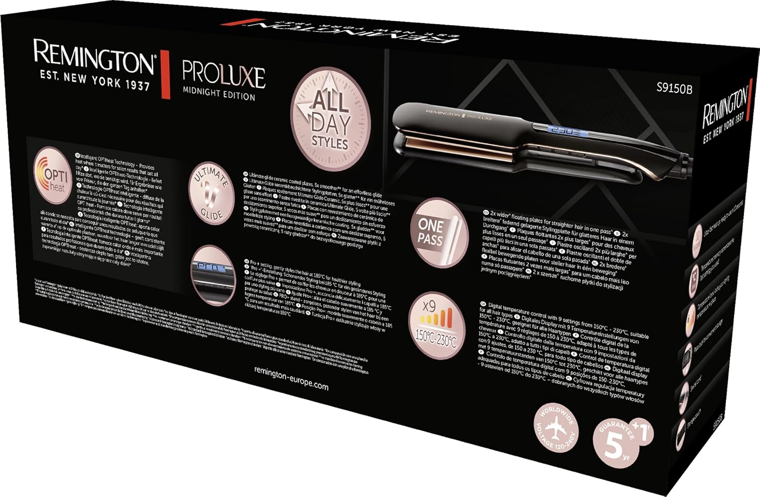 Remington S9150B Proluxe Wide Plate Hair Straightener