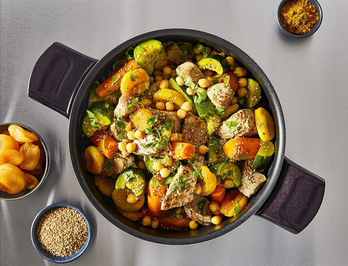 Tefal Resist Intense 9 Pc Cookware Set FlameProtect Non-Stick Dark Red Pots