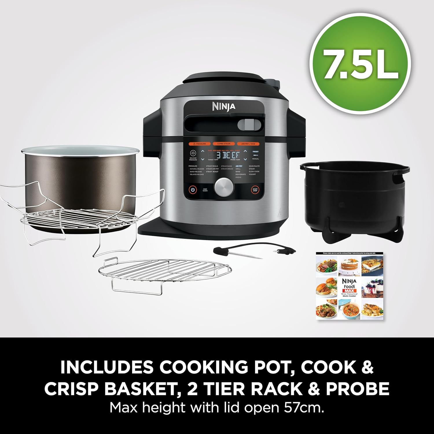 Ninja Foodi MAX 15-in-1 SmartLid Multi-Cooker 7.5L OL750UK