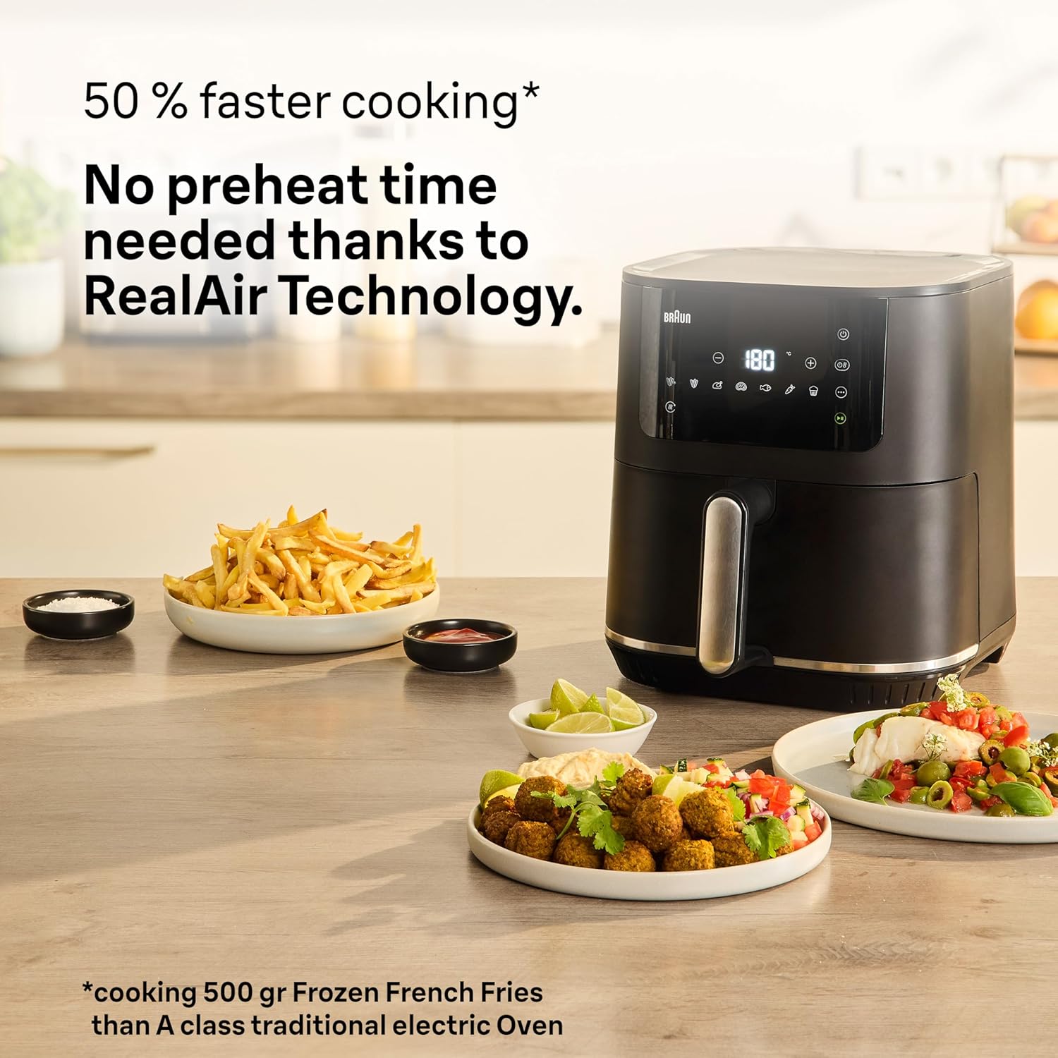 Braun Multifry 5 Air Fryer Hf5030 6.0L 1700W 8 Auto Programs Matt Black
