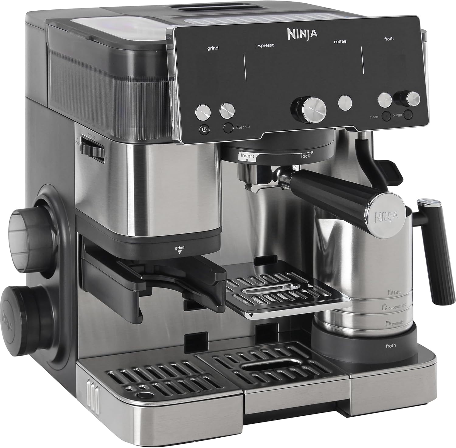 Ninja Luxe Essential 2-in-1 Coffee Espresso Maker Grinder Silver