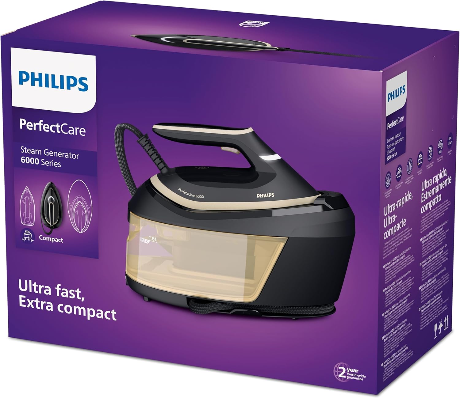Philips PSG6064/86 PerfectCare 6000 Series Steam Iron – 2400W, 1.8L