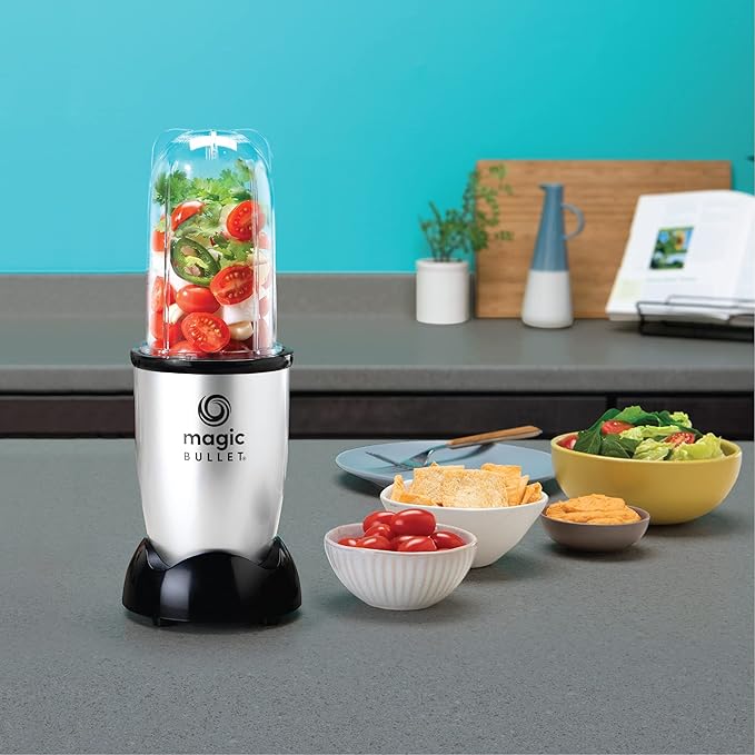 Magic Bullet 400W Blender & Mixer System – 9 Piece Set (Silver)