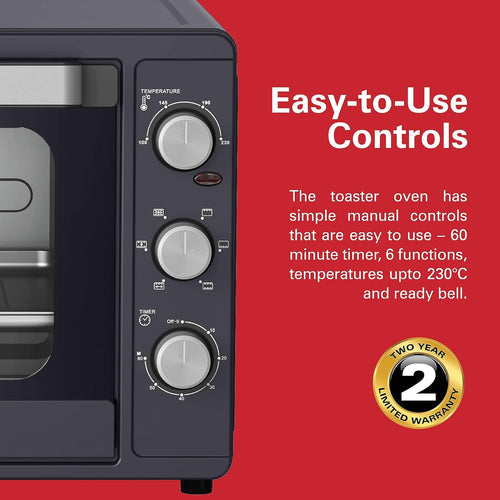 Hamilton Beach 55L Convection Oven with Rotisserie – Oyster Grey (2200W)