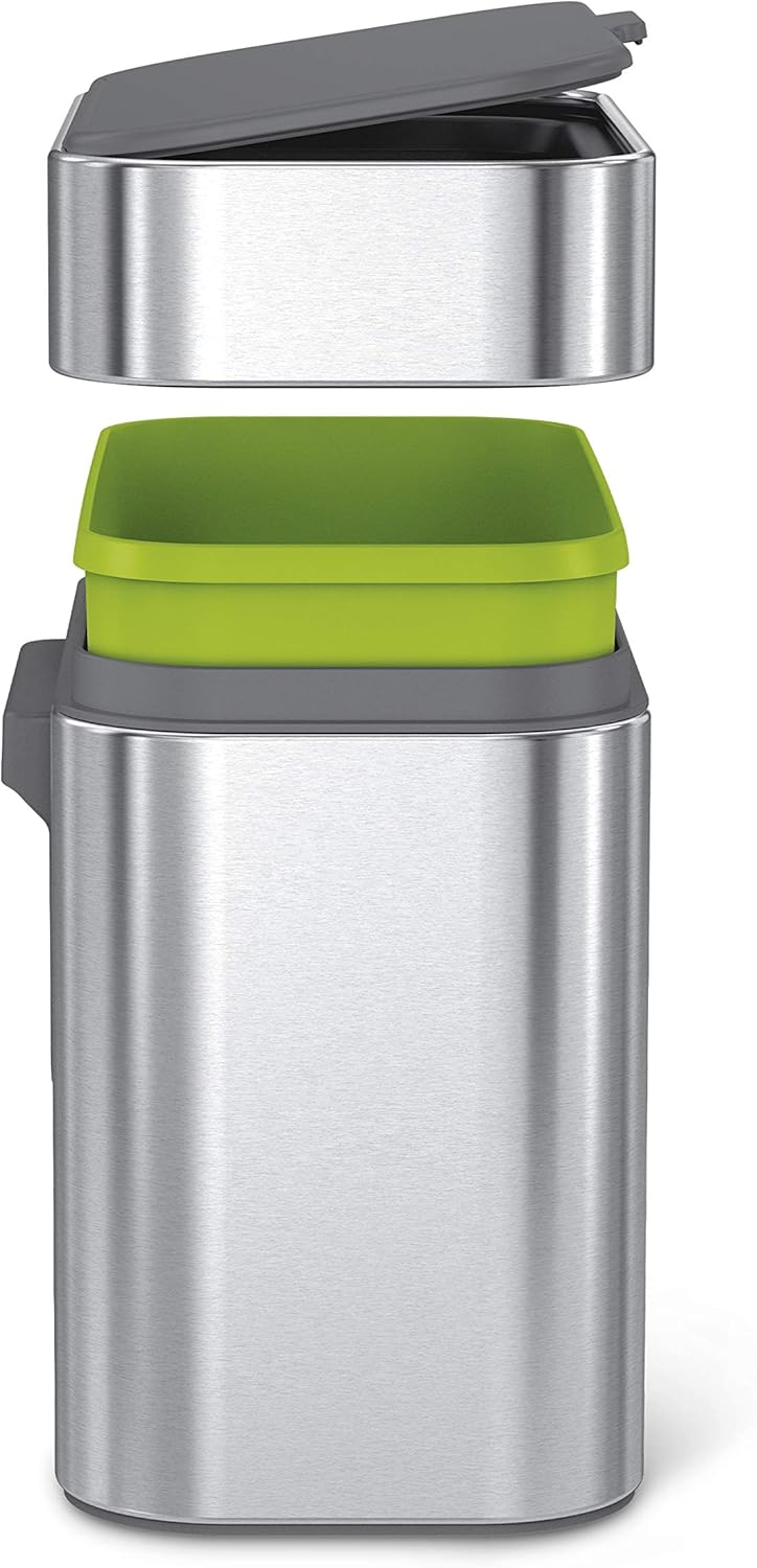 simplehuman Compost Caddy, 4L / 1.06 Gallon Brushed Stainless Steel