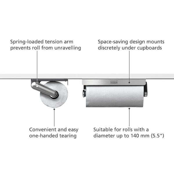 Joseph Joseph RollGrip 85000 Easy-Tear Kitchen Roll Holder One-Handed Tearing