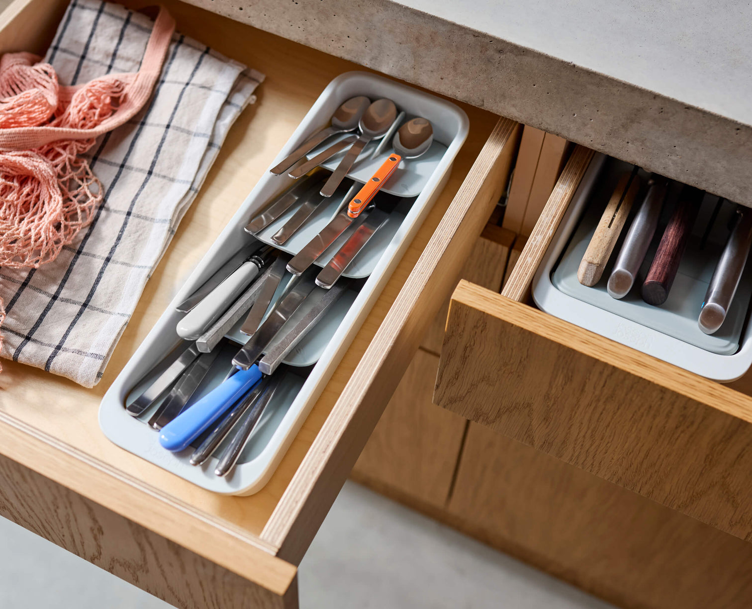 Joseph Joseph DrawerStore Compact Tiered Cutlery Organiser Recycled Plastic