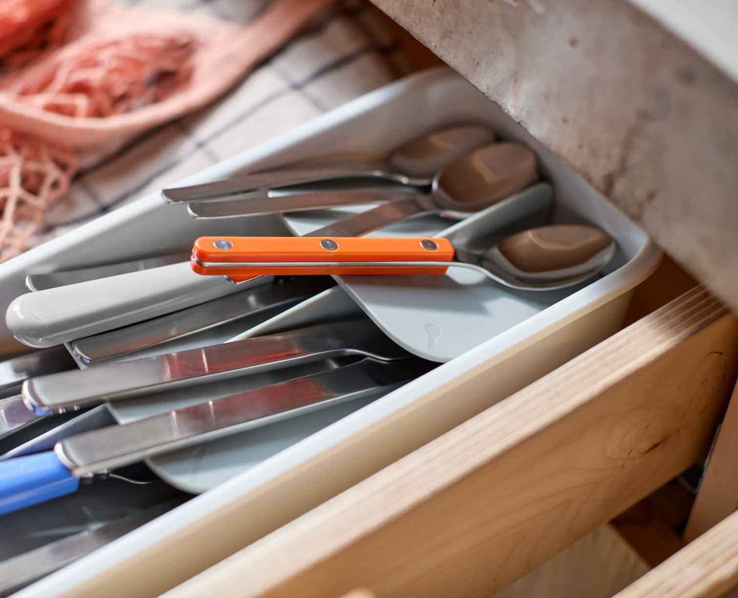 Joseph Joseph DrawerStore Compact Tiered Cutlery Organiser Recycled Plastic