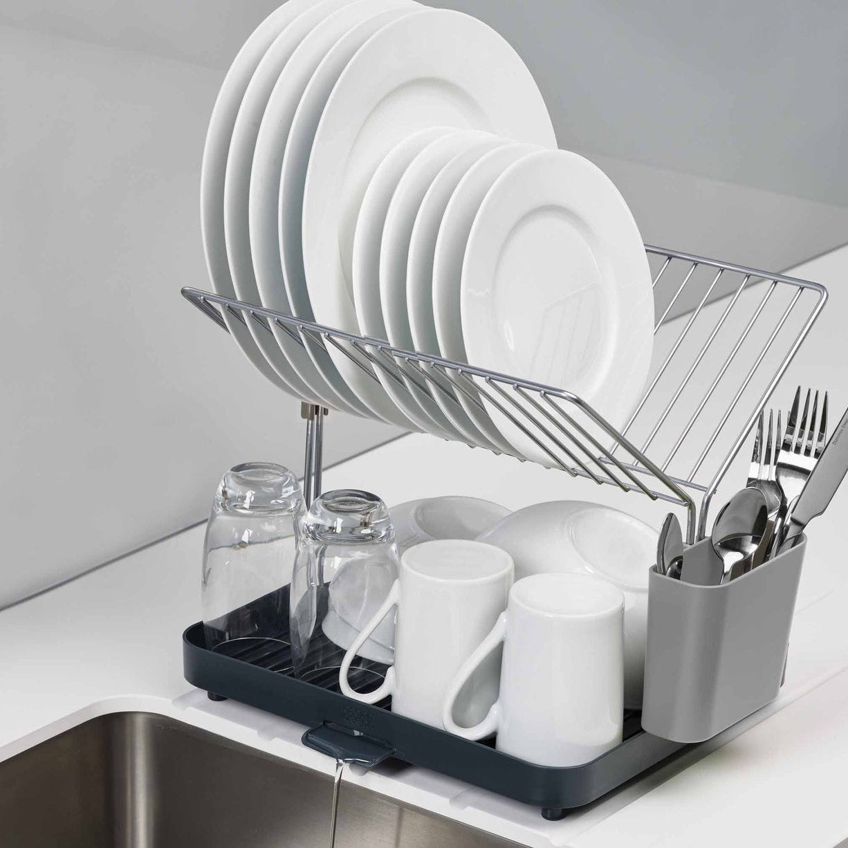 Joseph Joseph Y-Rack 2-Tier Dish Rack Grey