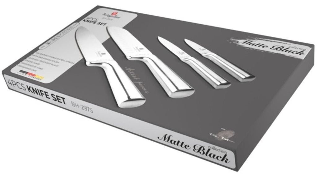 Berlinger Haus 4-Piece Knife Set Mirror Polish Handles Gift Box – view 2 – Stainless Steel
