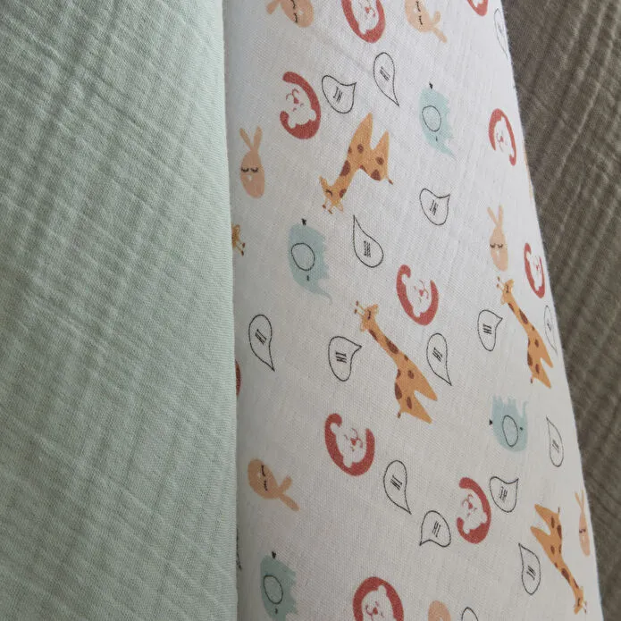 Karaca Home Jungle 100% Cotton Baby Muslin Set 65x65 cm - Green/Grey/White, 8680214393185