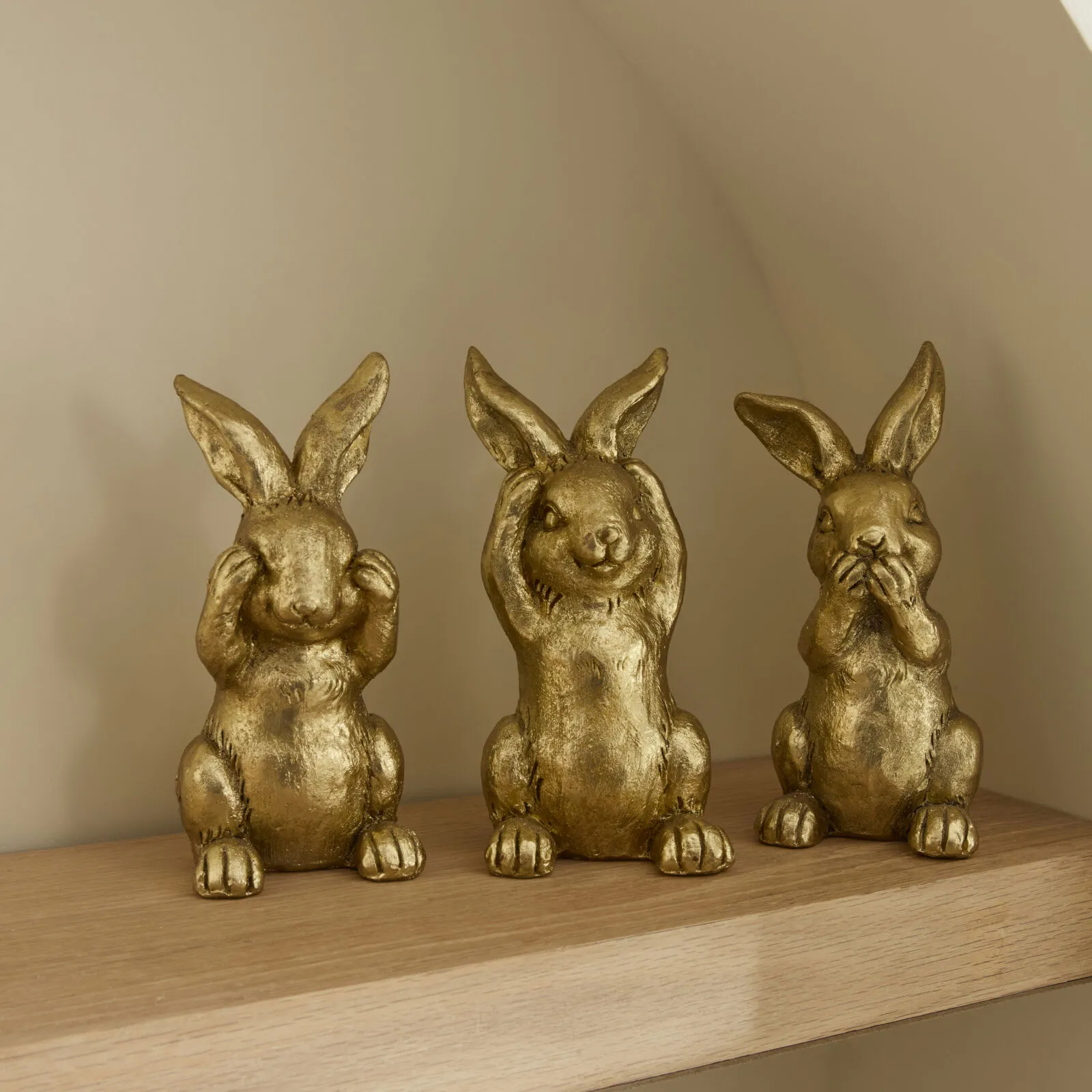 Karaca Home Helen Bunny Not Talking Trinket Gold Decorative Figurine 20 cm