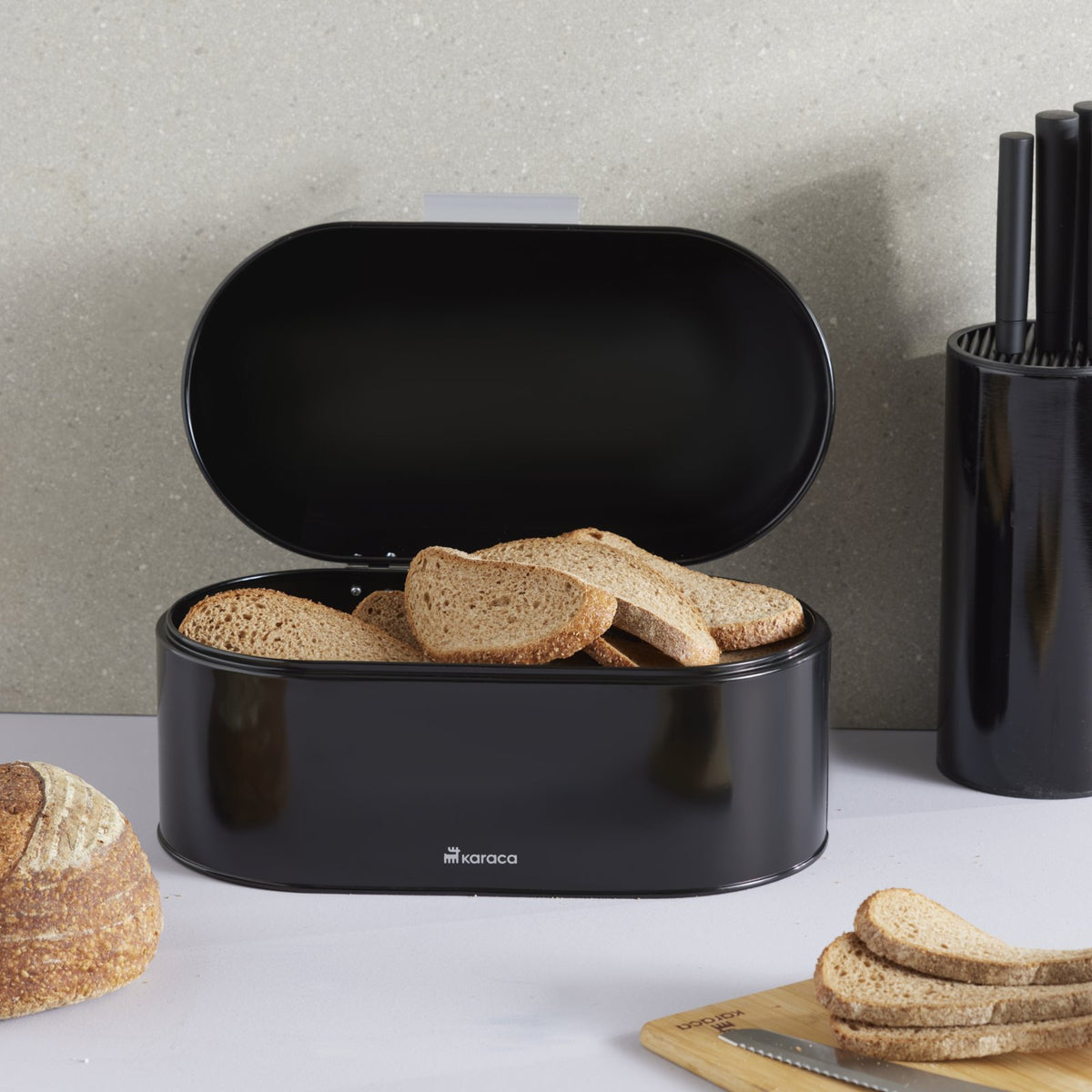 Karaca Dustin 33.5 x 19 cm Black Bread Box