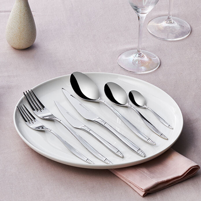 Karaca Elegance Holey Platinum 84-Piece Cutlery Set - 12 Person - Premium Stainless Steel