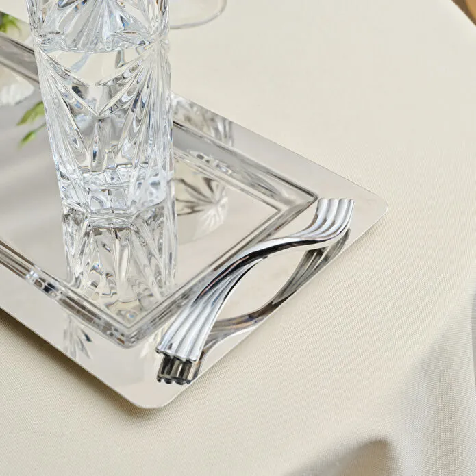 Karaca Ortho Rectangular Serving Tray 40x20cm Premium 18/10 Stainless Steel