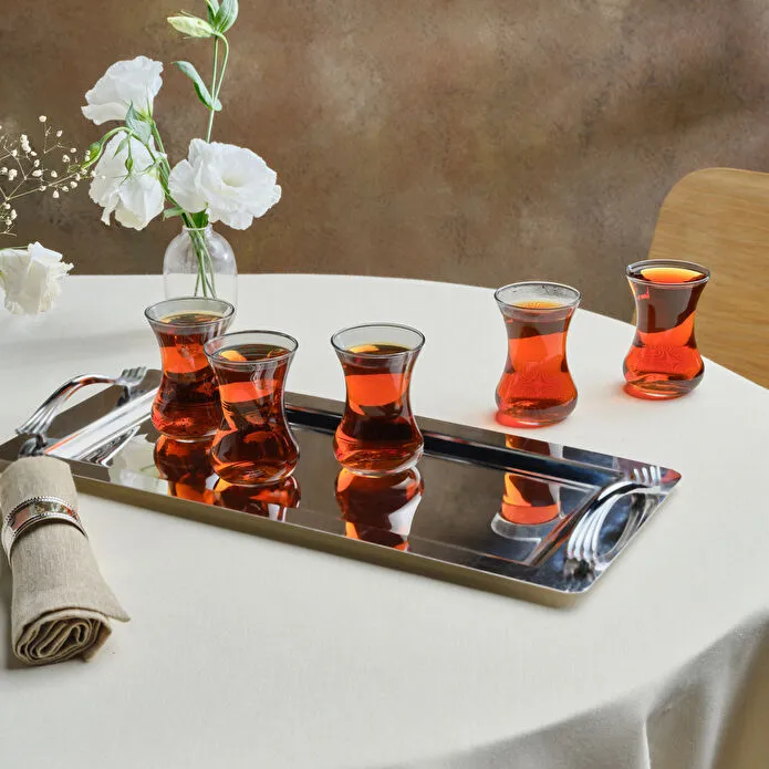 Karaca Ortho Rectangular Serving Tray 40x20cm Premium 18/10 Stainless Steel