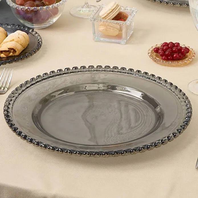 Karaca Home Rory Grey Glass Placemat 32cm Durable Heat Resistant Modern
