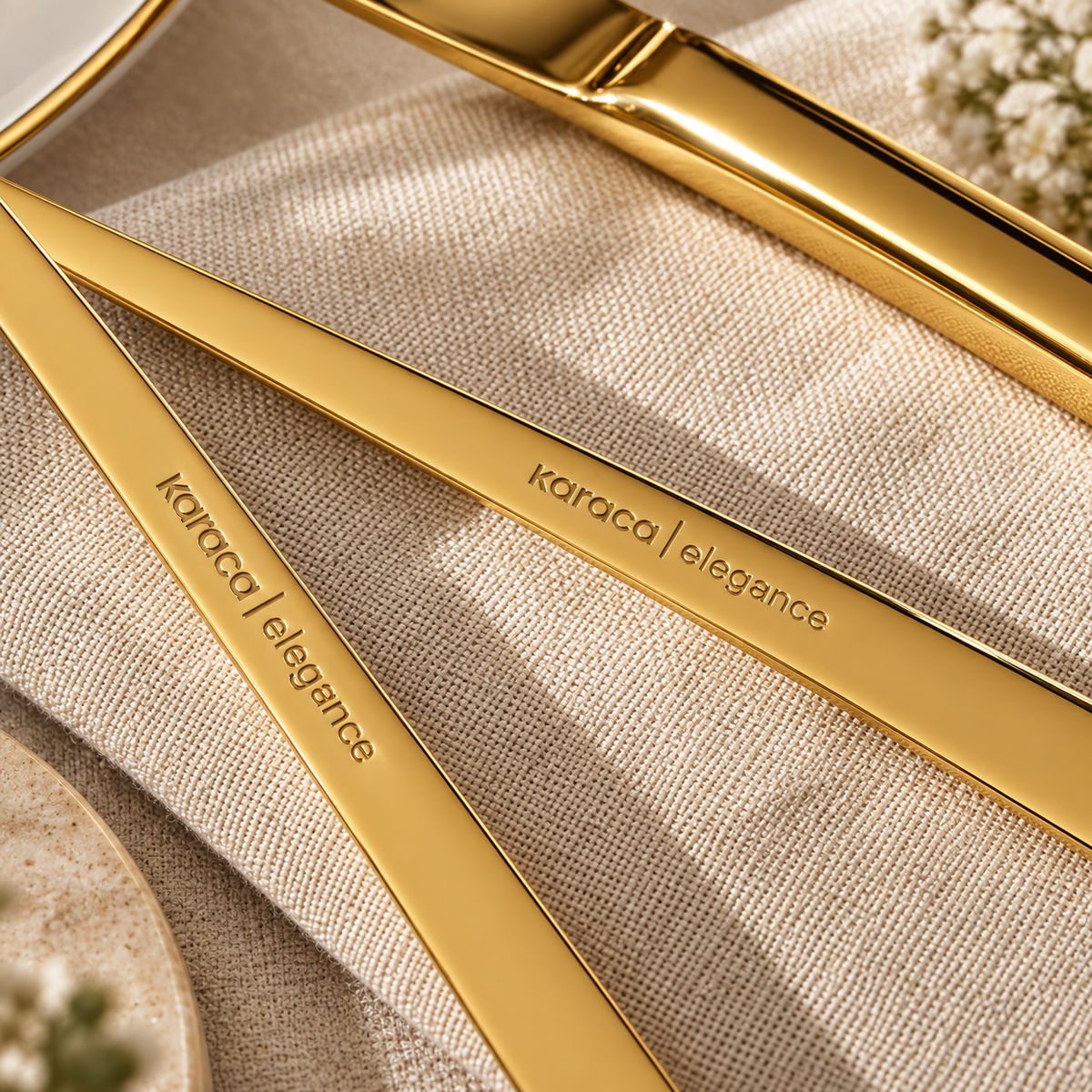 Karaca Tivoli 30-Piece 6-Person Gold Cutlery Set detail