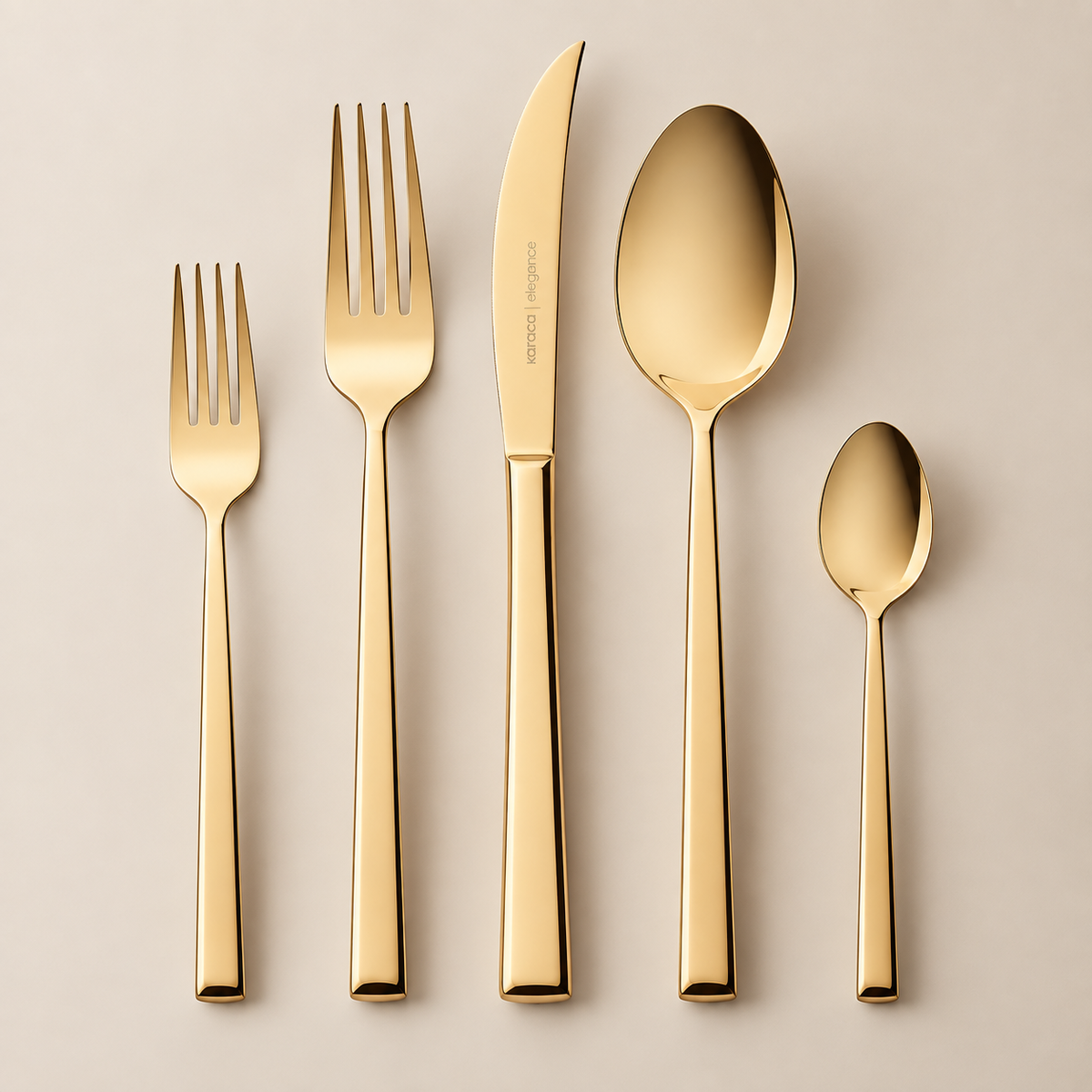Karaca Tivoli 30-Piece 6-Person Gold Cutlery Set