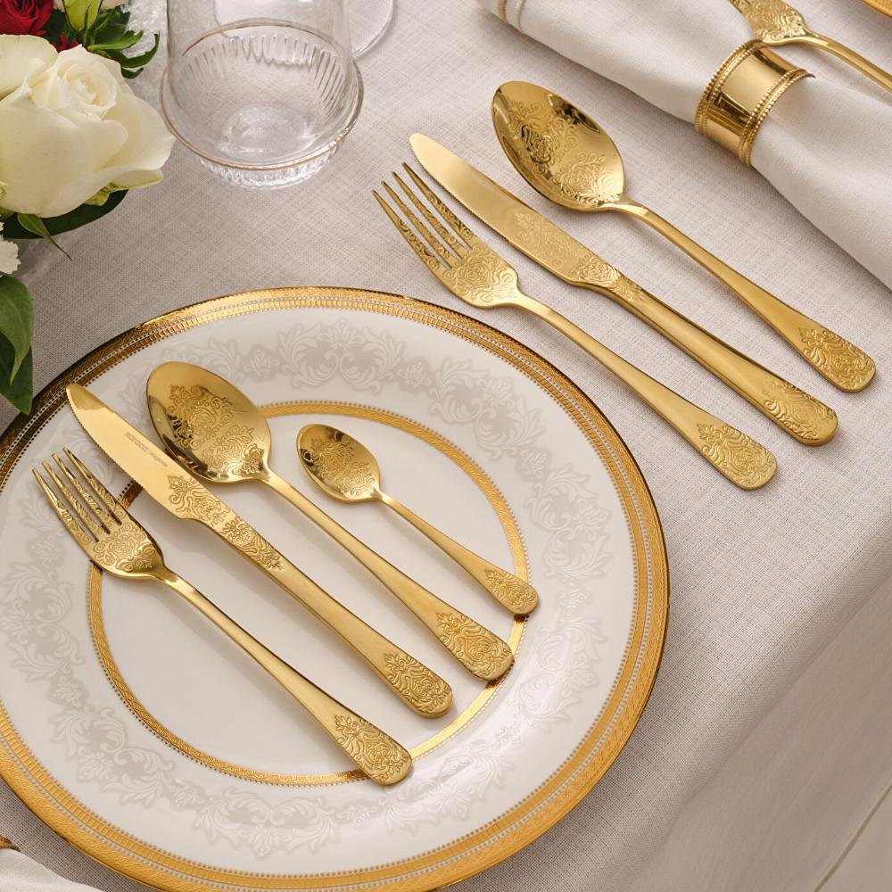 Karaca Elegance Bellatrix Gold 84-Piece Cutlery Set Lebanon