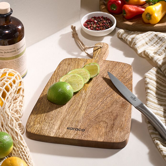 Karaca Premium Mango Square Cutting and Serving Board 33x21cm Food-Safe New