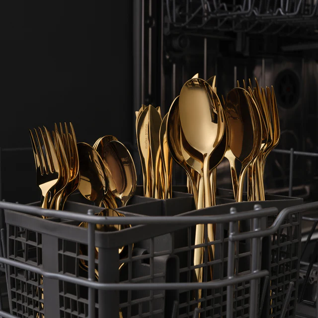 Karaca Camille 84-Piece Cutlery Set 12 Person Gold 18/10 Stainless Steel New
