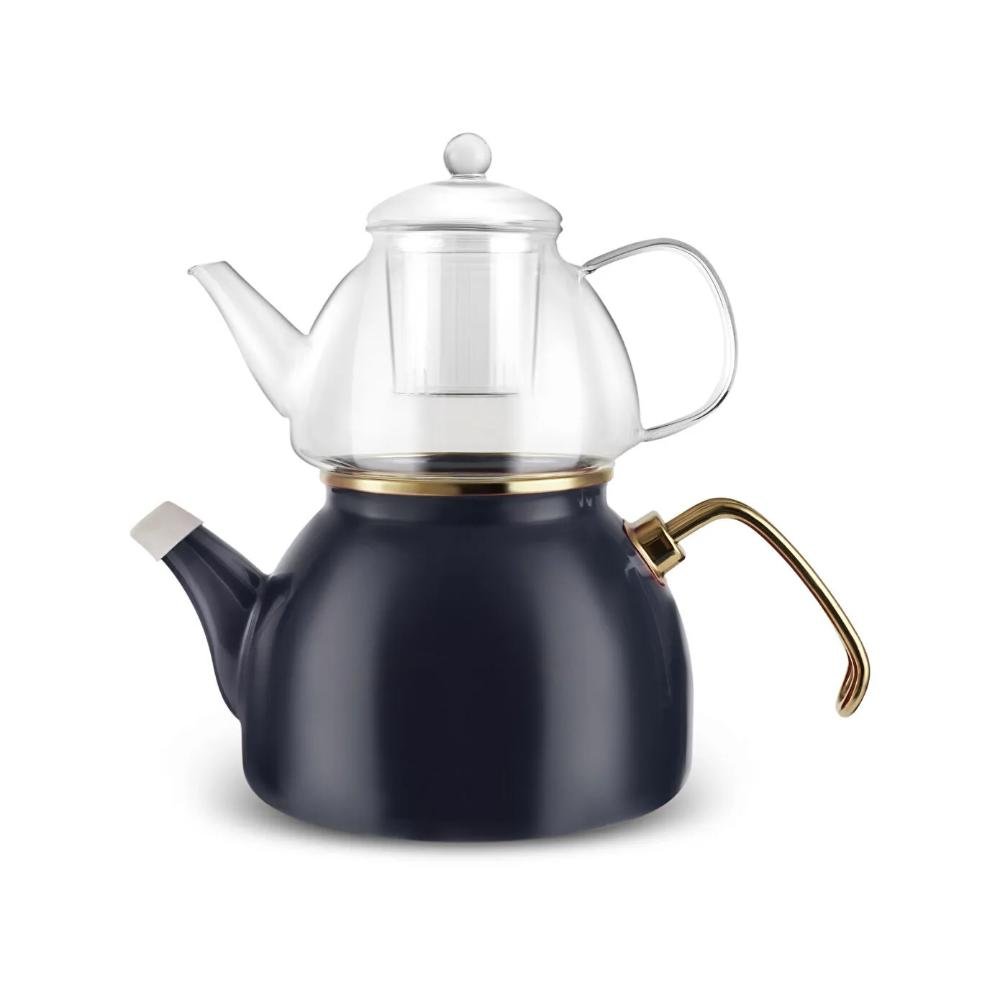 Karaca Aren Enamel Anthracite Teapot Set