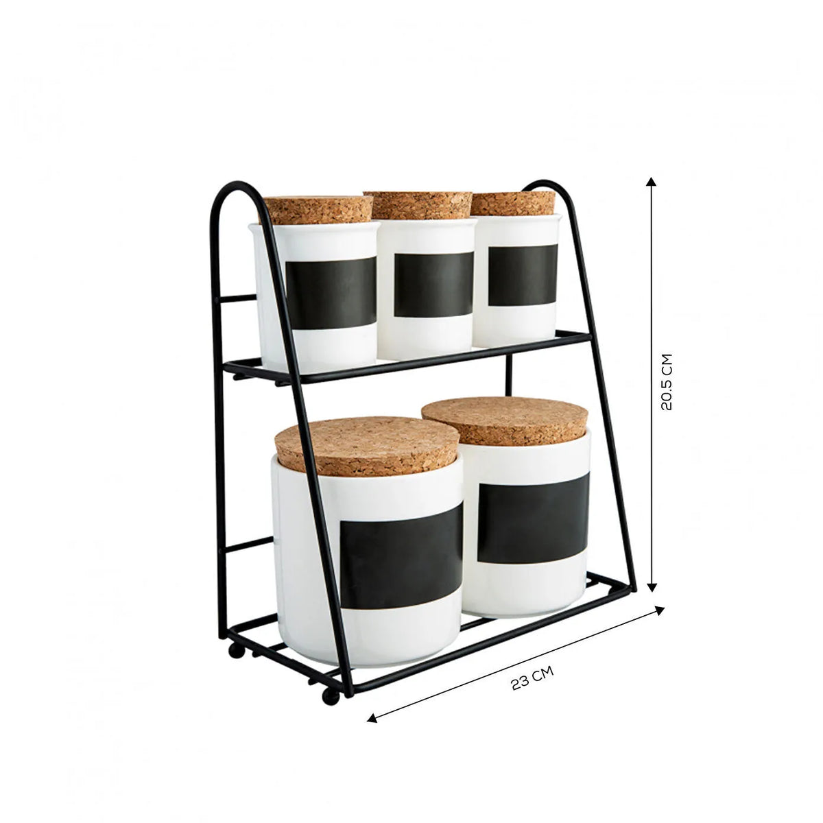 Karaca 5-Piece Porcelain White Spice Rack Set top view