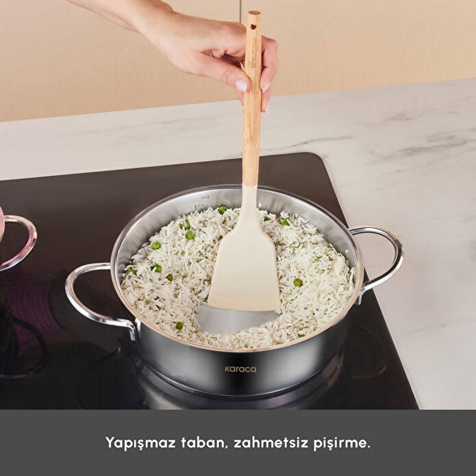 Karaca Sakura PowerSteel 8-Piece Cookware Set - 316+ Surgical Grade Stainless Steel - Induction Ready