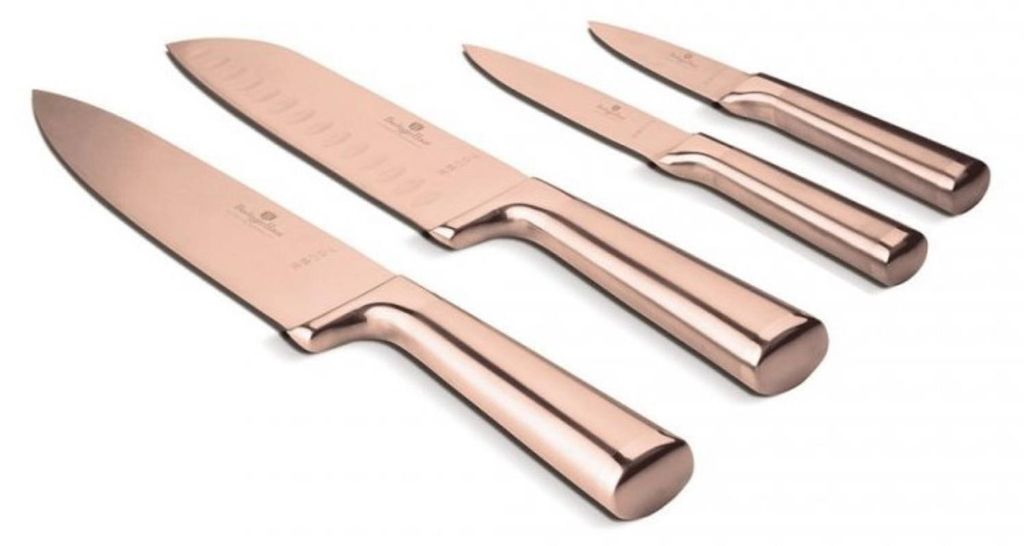 Berlinger Haus 4-Piece Knife Set Mirror Polish Handles Gift Box – view 5 – Rose Gold