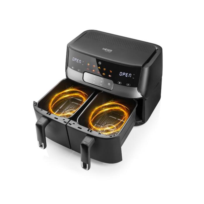 Haeger Digital Air Fryer 9 L, 2 Baskets