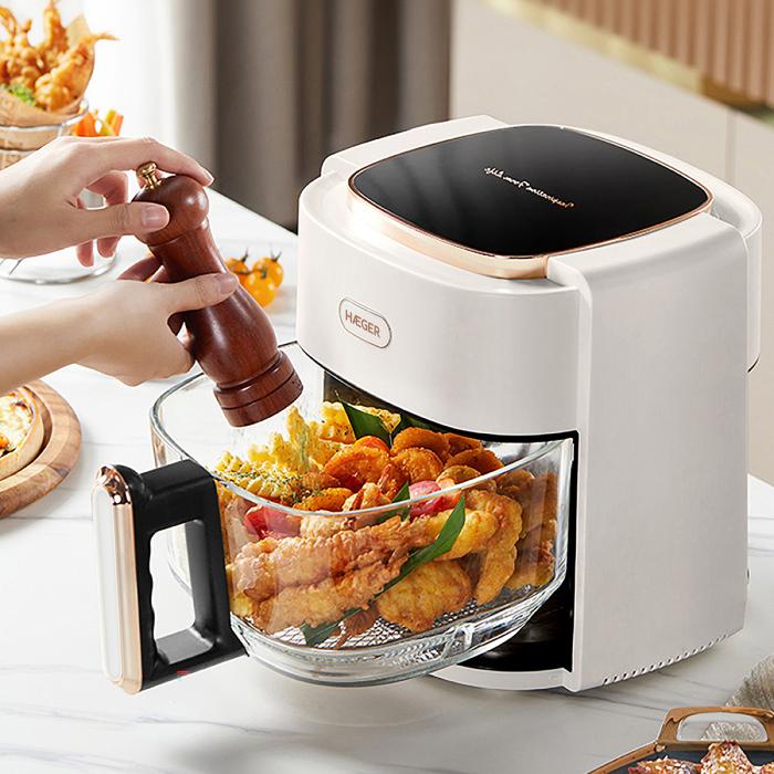Haeger Digital Air Fryer Air Glass 4.7L, Glass Bowl