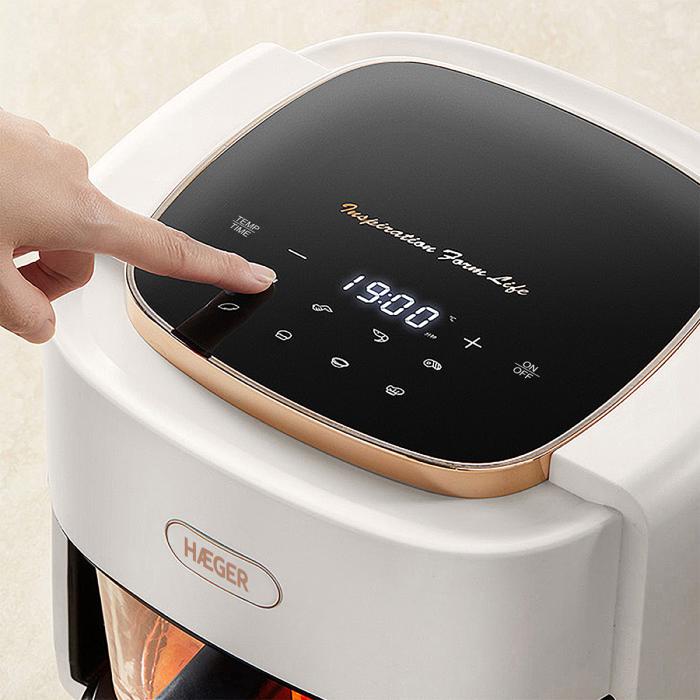 Haeger Digital Air Fryer Air Glass 4.7L, Glass Bowl