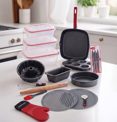 Betty Crocker Kitchen Bundle 6 in 1 – Cookware, Bakeware & Tools