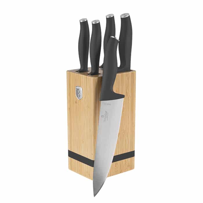 Berlinger Haus 6-Piece Knife Set Bamboo Stand Anthracite Collection