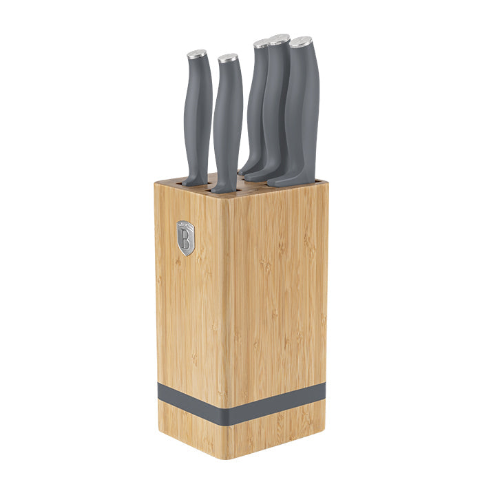 Berlinger Haus 6-Piece Knife Set Bamboo Stand Anthracite Collection