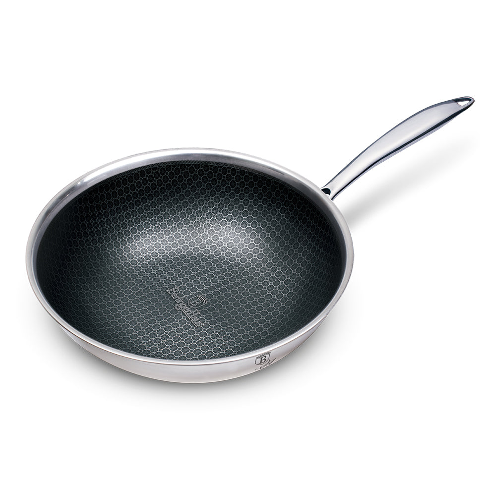 Berlinger Haus Eternal Stainless Steel Wok 28cm Non-Stick Scratch-Proof Inox