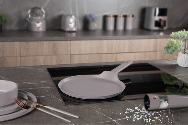 Berlinger Haus 28cm Pancake Pan Taupe Matt Cream TitanPro Non-Stick Induction