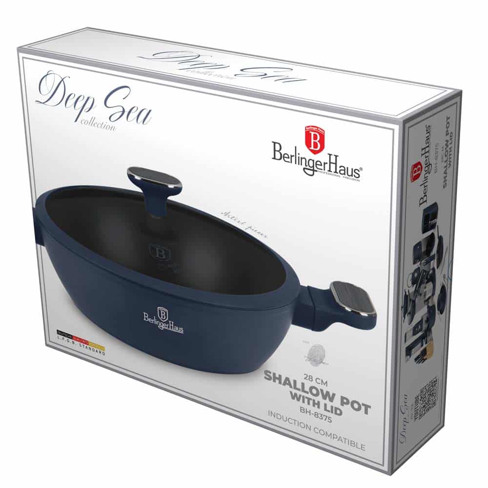 Berlinger Haus Deep Sea Collection Shallow Pot 28cm 3.8L – With Lid – view 3