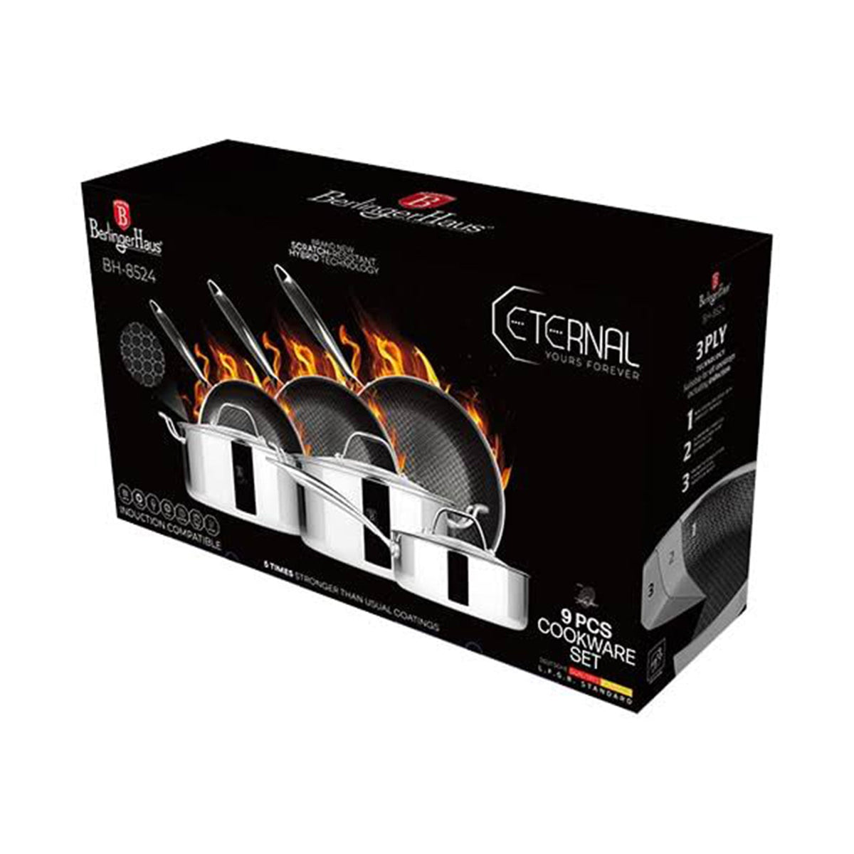 Berlinger Haus Eternal Collection Cookware Set 9 Pieces – Stainless – view 2