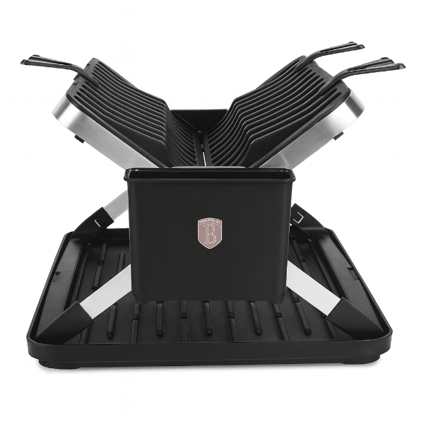 Berlinger Haus Dish Rack Multi-Level Black Rose Gold Stainless Steel